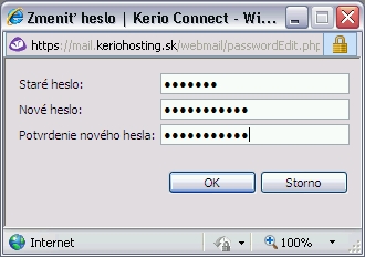Dialóg Zmena hesla